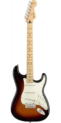 Elektrická gitara Fender Player Stratocaster, javorový hmatník, 3-farebný Sunburst s krištáľovo čistou artikuláciou, prichádza s tradičným pocitom a eleganciou