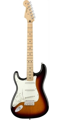 Ľavoručná elektrická gitara Fender Player Stratocaster, 3-farebná Sunburst