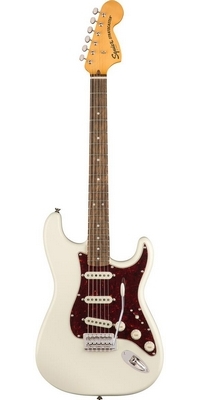 Elektrická gitara Stratocaster Squier Classic Vibe zo 70. rokov, olympijská biela
