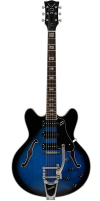 elektrická gitara Polodutá Vox Bobcat S66 Bigsby, zafírová modrá